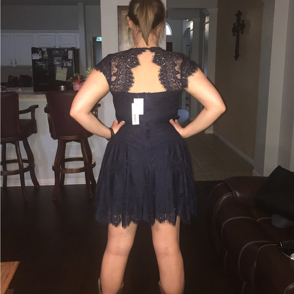BB Dakota Navy Lace Cocktail Dress - Picture 5 of 5